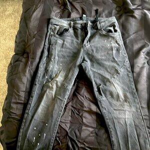 Forever 21 Black & Gray Jeans with white spray paint